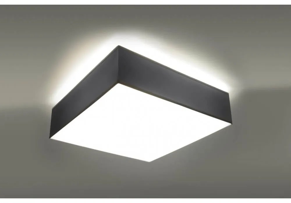Plafoniera Quadrata in PVC da Soffitto 2xE27 HORUS 35 Grey da interno Colore del corpo Grigio