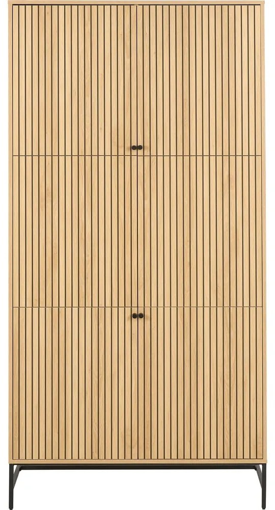 Armadio effetto rovere in colore naturale 99x200x60 cm Albany - Actona