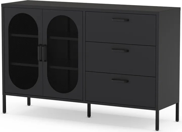 Cassettiera nera 140x90 cm Diora - Marckeric