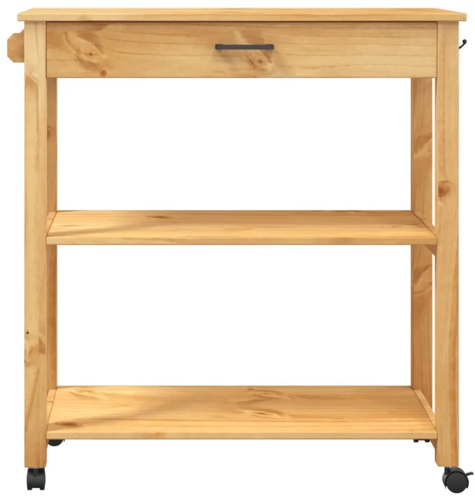 Carrello da cucina monza 84x40x90 cm in legno massello di pino