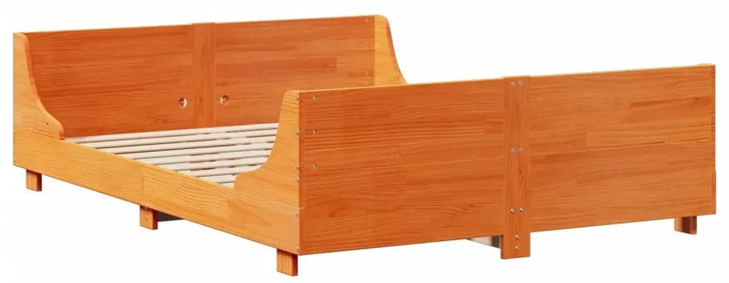 Letto libreria senza materasso marrone cera 140x200 cm legno