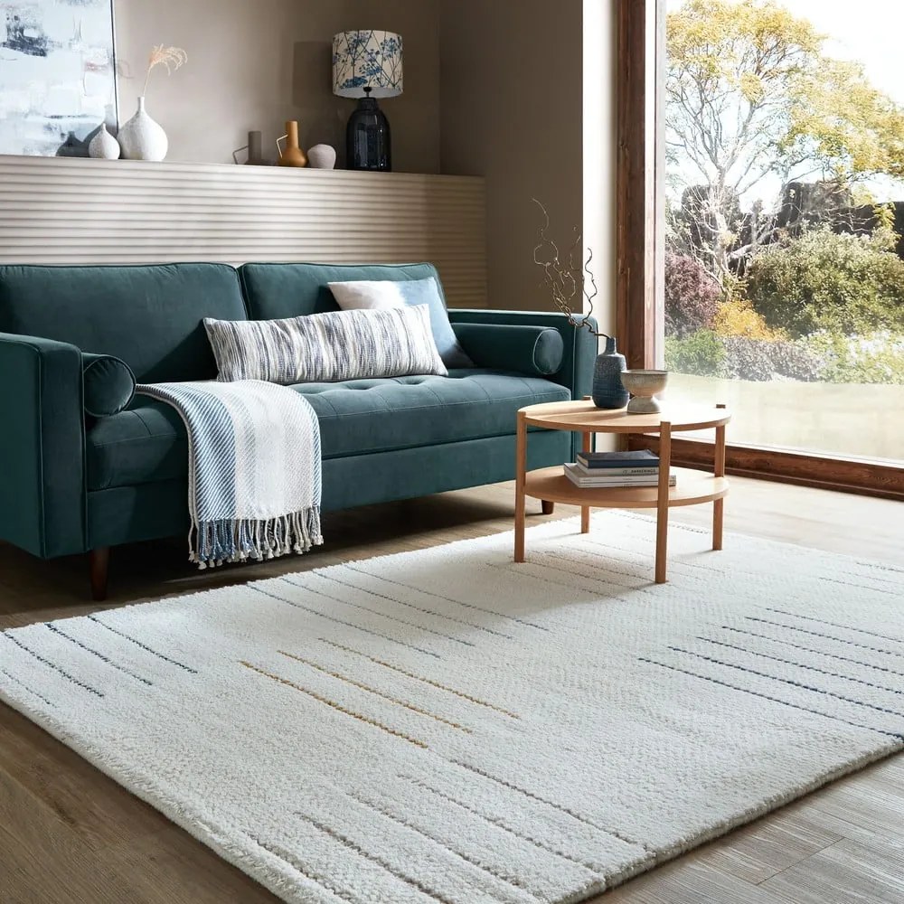 Tappeto in lana tessuta a mano color crema 120x170 cm Dottie Geometric - Flair Rugs