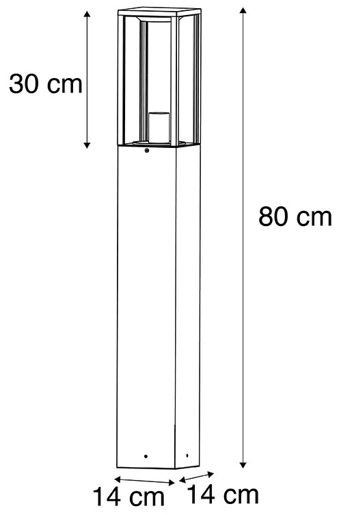 Lampada da giardino a palo nera 80 cm con picchetto e pressacavo - Charlois