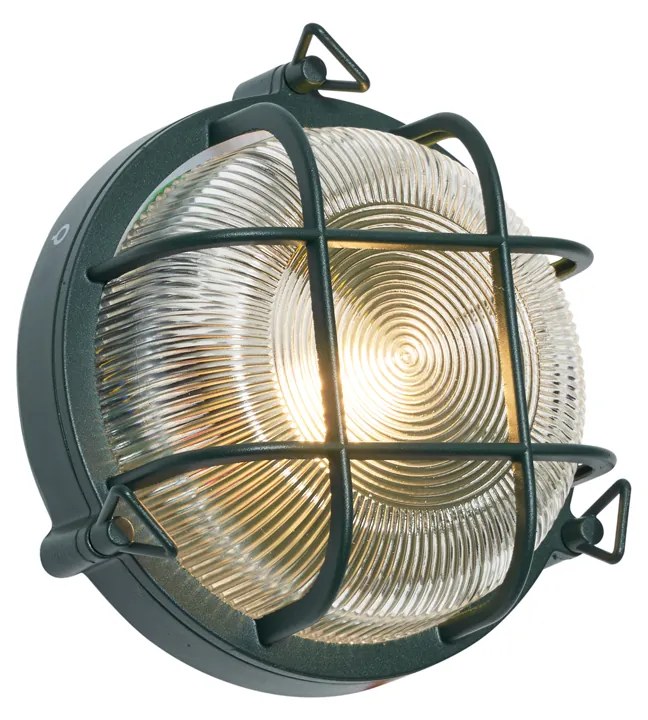 Lampada da parete e da soffitto per esterni verde scuro rotonda IP44 - Noutica