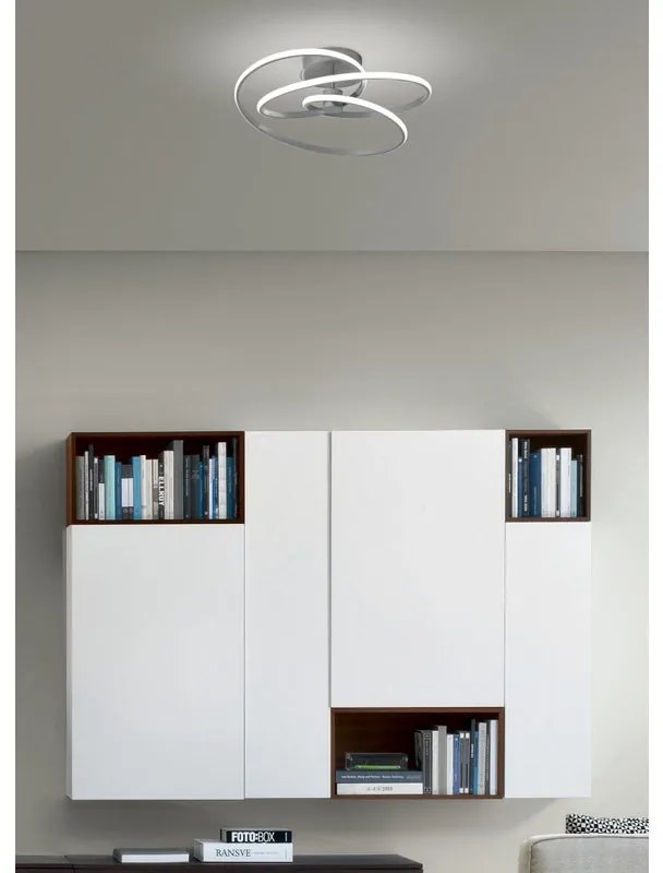 Plafoniera LED moderno Misty, argento, luce naturale dimmerabile NOVECENTO