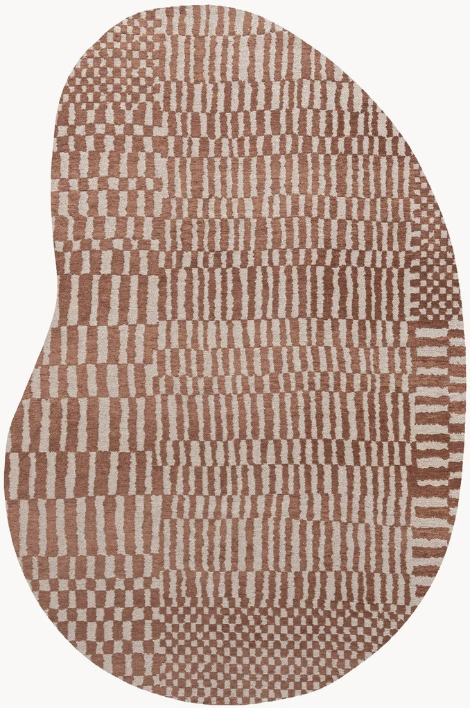 Tappeto jacquard lavabile da interno-esterno dalla forma organica Berber