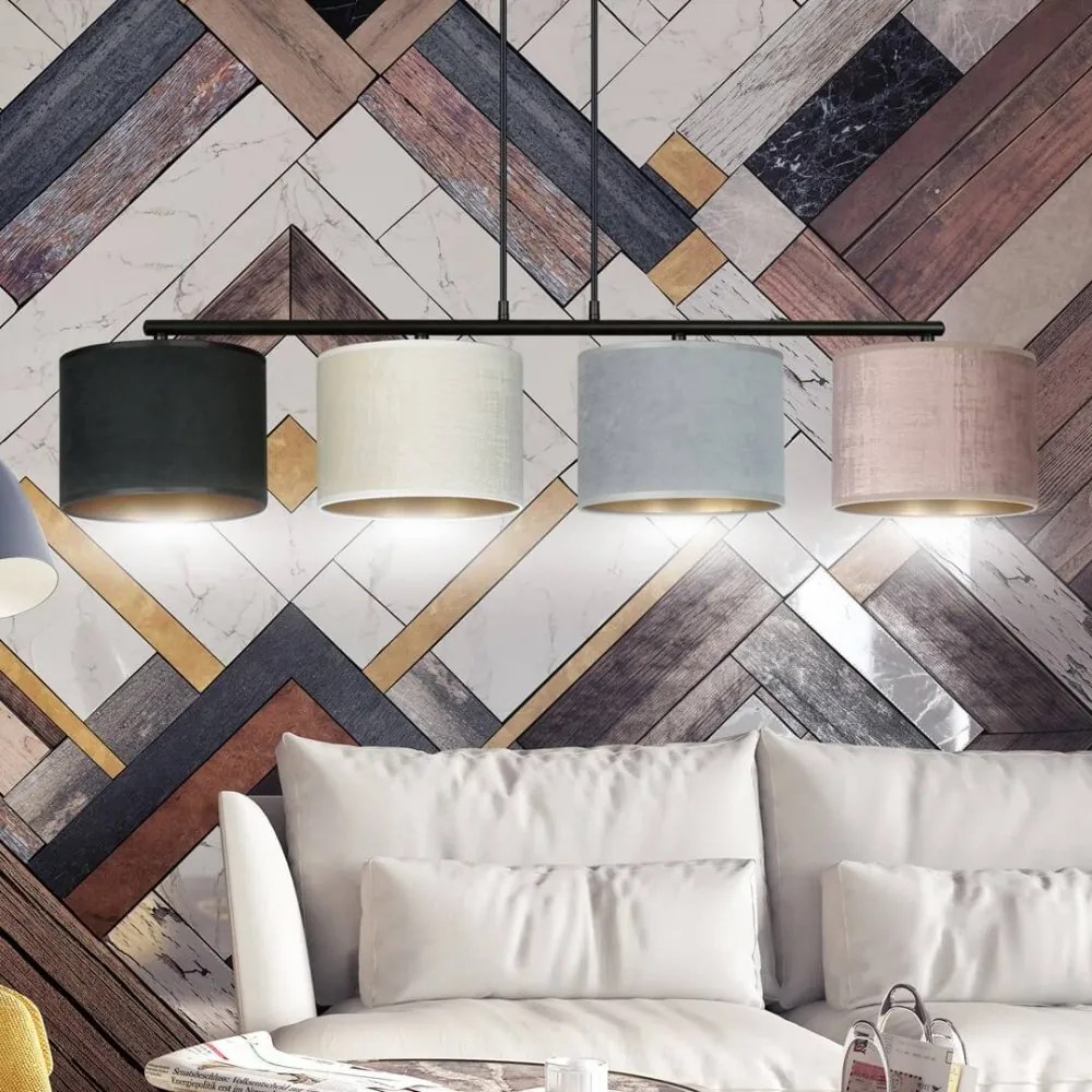 Lampadario a Sospensione Hilde 4 MIX E27 Colore del corpo Nero