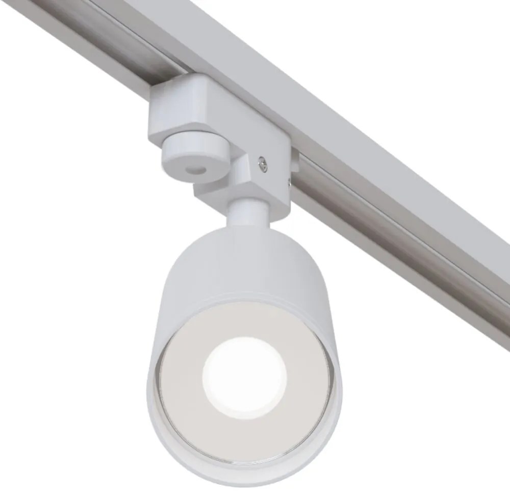 Faretto Per Binario Moderno Focus Alluminio Bianco 1 Luce