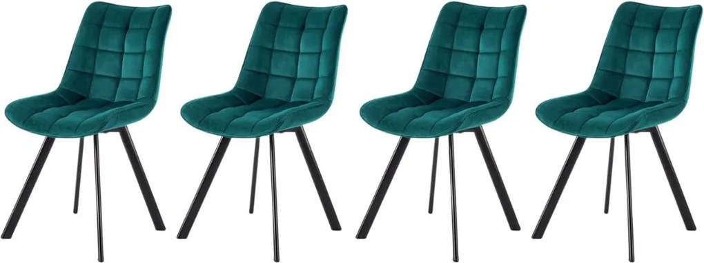 Set di 4 sedie K332 velluto turchese