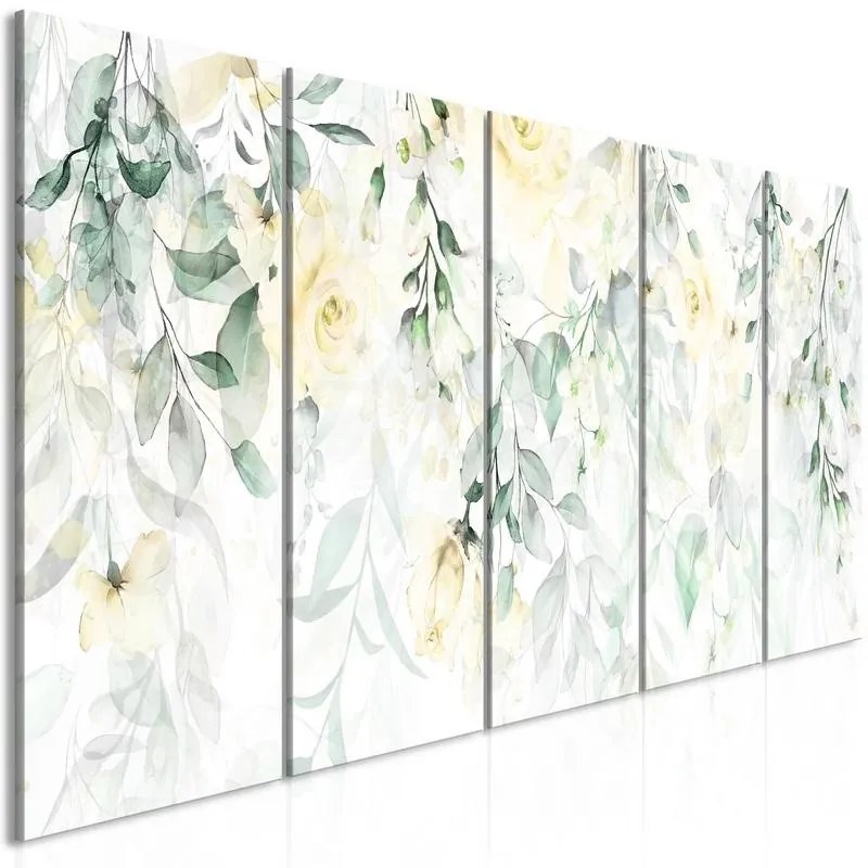 Quadro  Waterfall of Roses (5 Parts) Narrow  Second Variant  Larghezza x Altezza Home decor 225x90