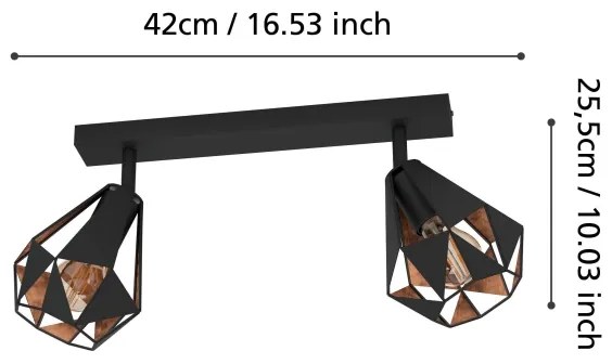 Eglo 43716 - Faretto CARLTON 2xE27/40W/230V