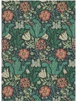 Morris & Co Carta da parati Compton - Indigo/ Russet