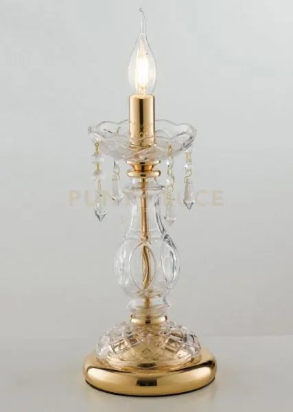 Lume monalisa oro e trasparente 1 luce attacco e14 15x41cm