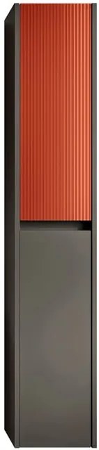 Colonna per mobile bagno Niwa 2 ante P 27 x L 30 x H 160 cm laccato opaco grigio carbone con vetro paprika