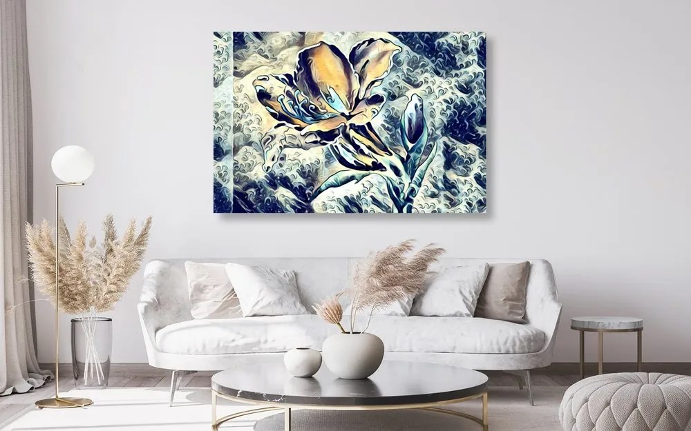 Quadro su tela – Fiore artistico astratto