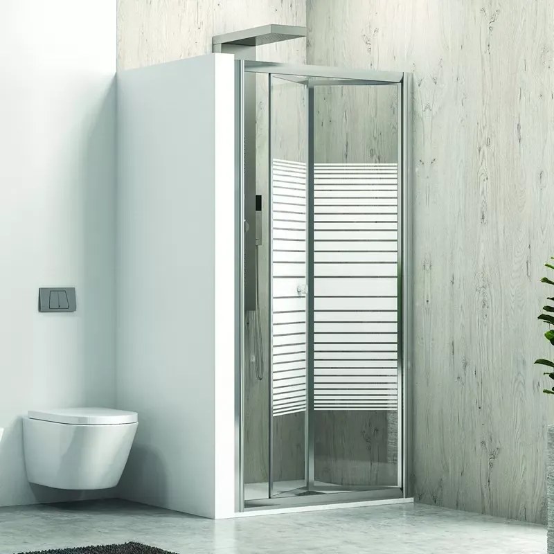 Porta doccia 95 cm a libro vetro serigrafato altezza 180cm KM4000S - KAMALU