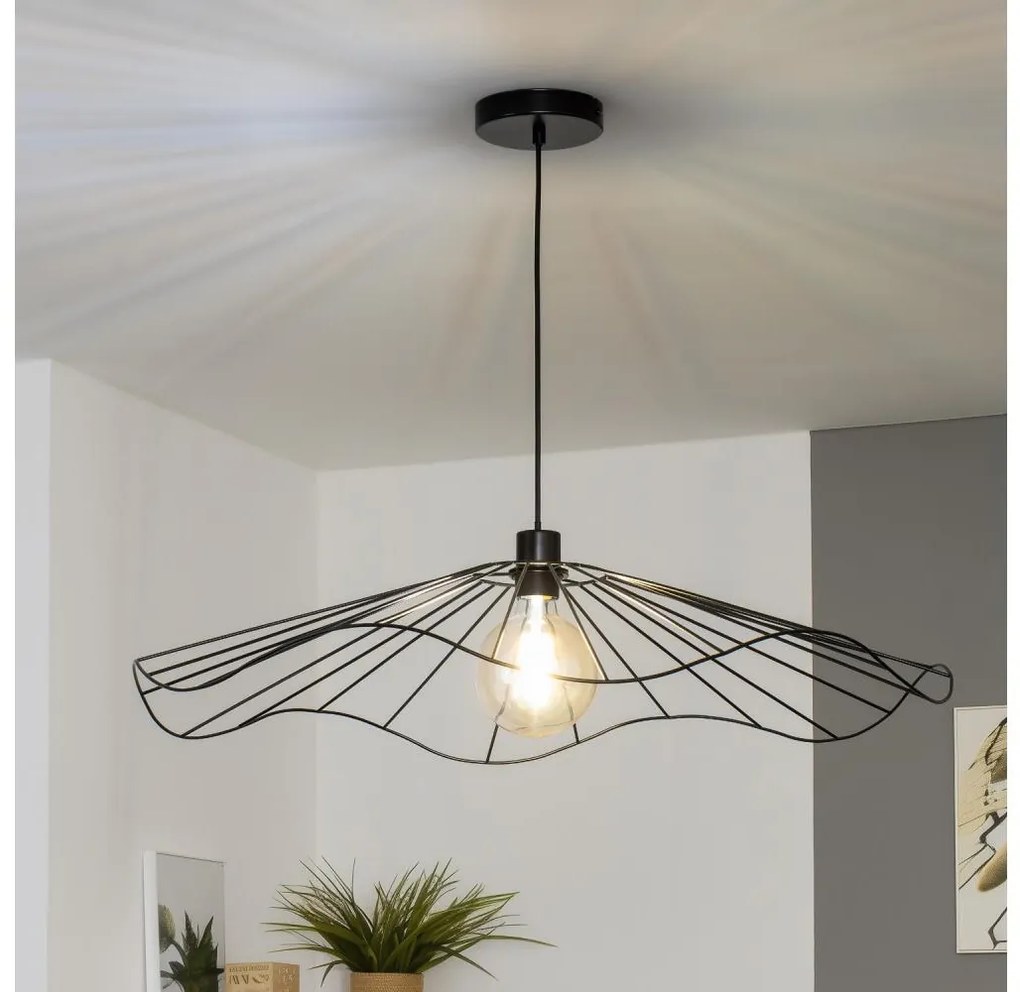 Brilagi - Lampadario LED sospeso su cavo CERIA WIRE 1xE27/40W/230V Ø 80 cm nero