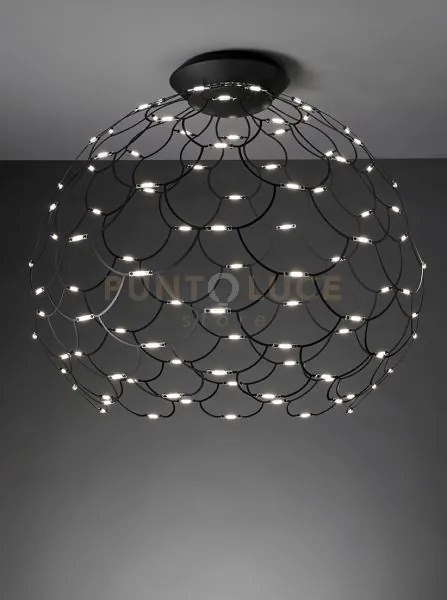Lamoi lampada da soffitto grande nero a led 3000k  11044lm 99w d.80...