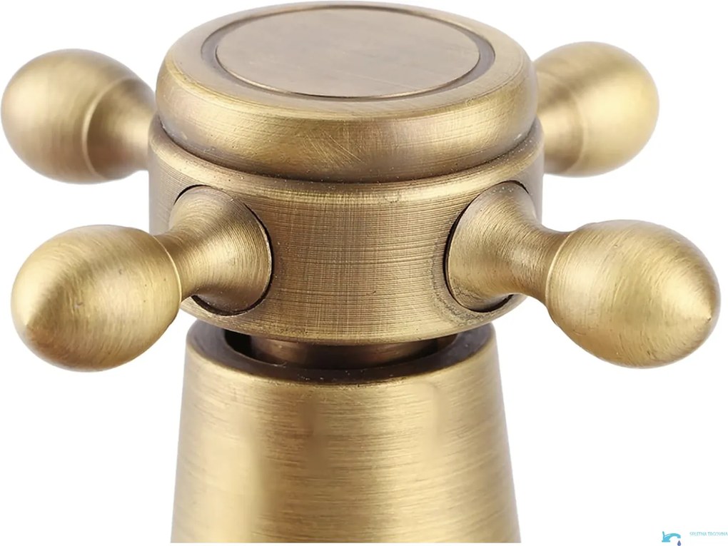 Rubinetto da bagno a parete EYN TW1638 in ottone con doppia uscita, in più finiture tra cui ottone dorato e anticato