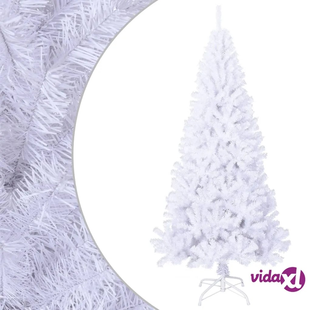 vidaXL Albero di Natale Artificiale con Rami Spessi Bianco 180 cm PVC