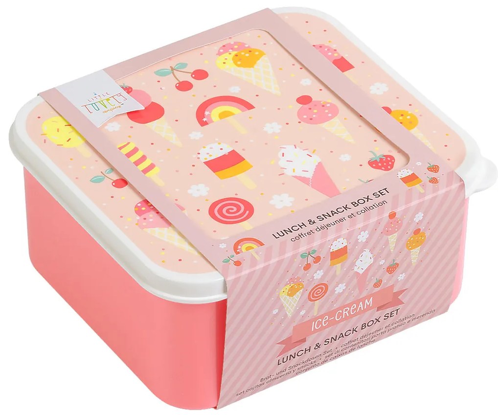 A Little Lovely Company - set di quattro scatole merenda - gelato