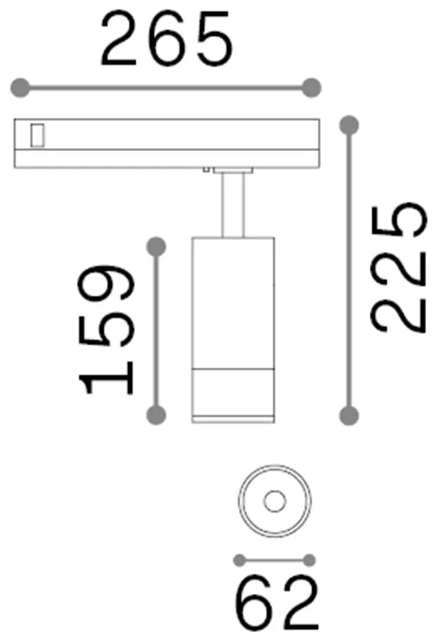 Proiettore Cilindrico Eos Alluminio-Plastiche Nero Led 15W 3000K 1-10V