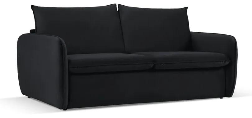 Divano letto in velluto nero 214 cm Vienna - Cosmopolitan Design