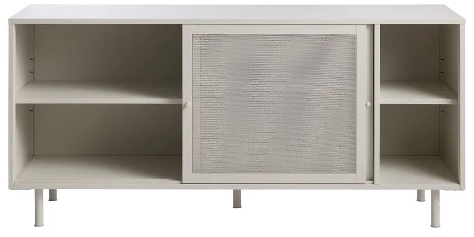 Cassettiera grigia in metallo con porte scorrevoli 160x75x47 cm Veep – Unique Furniture