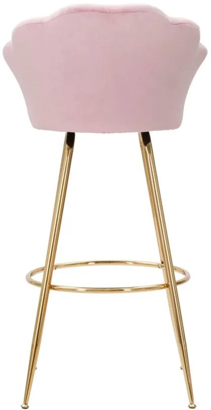Sgabello Bar Vienna in Velluto Rosa 55x53x110 cm
