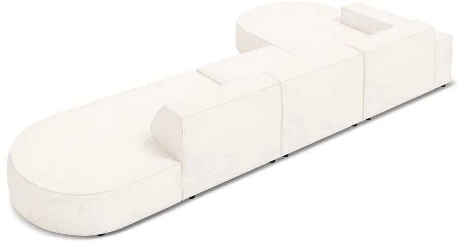 Divano angolare beige in tessuto bouclé (angolo sinistro) Jodie - Micadoni Home