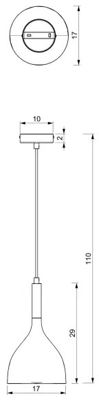 Lampadario a sospensione con filo NOAK 1xE27/15W/230V bianco/cromo