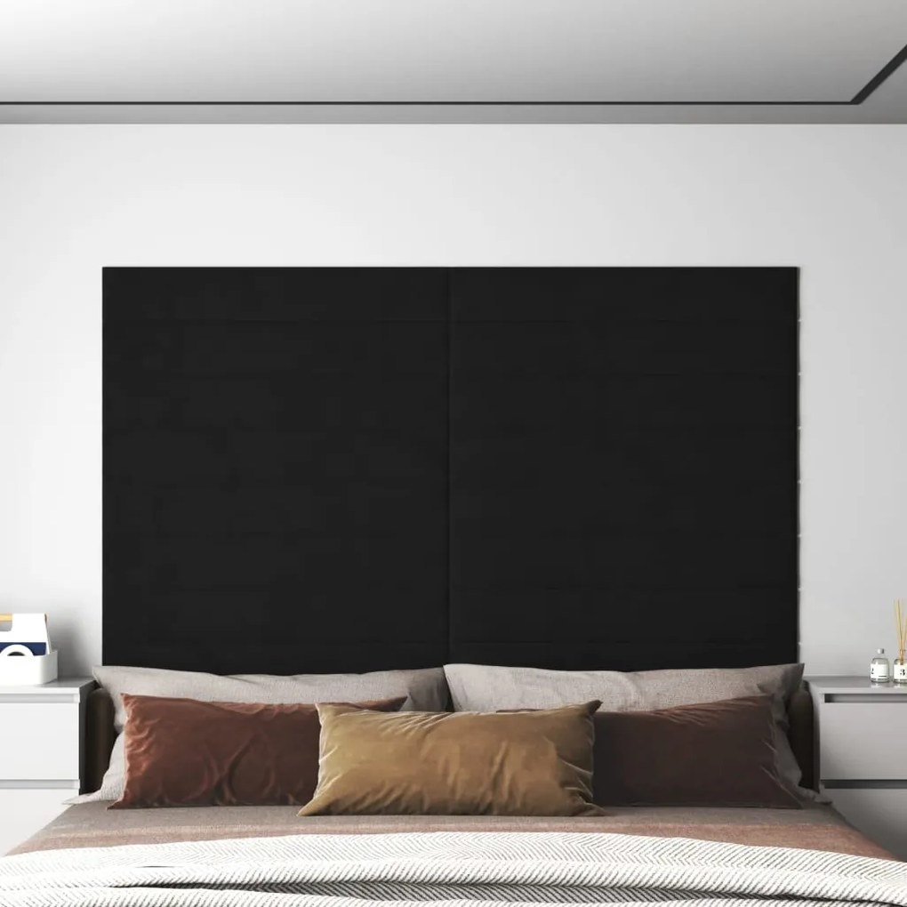 Pannelli Murali 12 Pz Neri 90x15 Cm Velluto 1,62 M² /