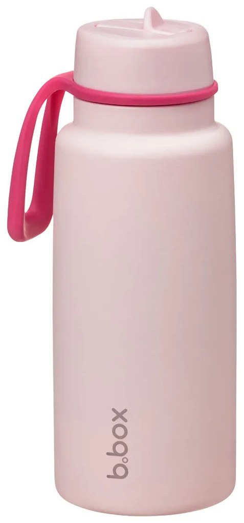 Bottiglia termica in acciaio inox con cannuccia 1l - rosa