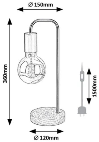Rabalux 2090 - Lampada da tavolo BRUNO 1xE27/40W/230V