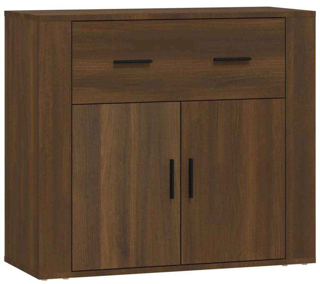 Credenza rovere marrone 80x33x70 cm in legno multistrato