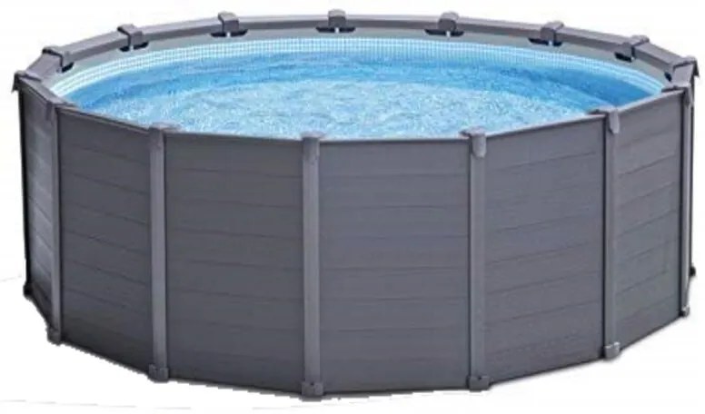 Piscina graphite grey rotonda c/tel. portante c/pompa cm.478x124h. - capacità lt.16805 - peso kg.198,7 (26384)
