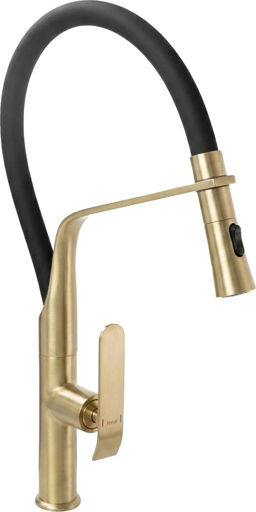 Rubinetto da cucina Rea Castor gold brush