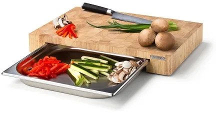 Continenta C4026 - Tagliere da cucina con vasca 39 x 27 cm gomma fig