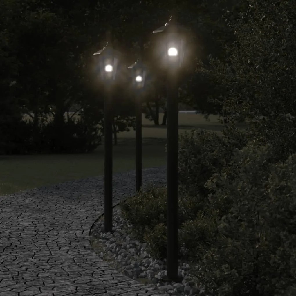 Lampada Da Terra Per Esterni Argento 120 Cm İn Acciaio Inox /