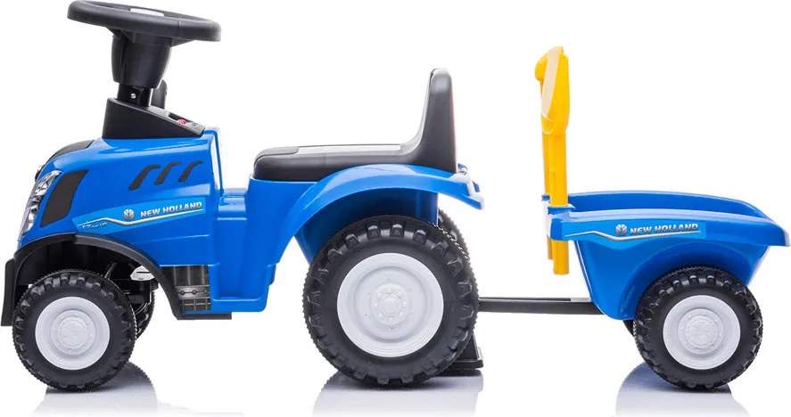 Trattore Cavalcabile con Rimorchio 91x29x44 cm per Bambini New Holland Blu...