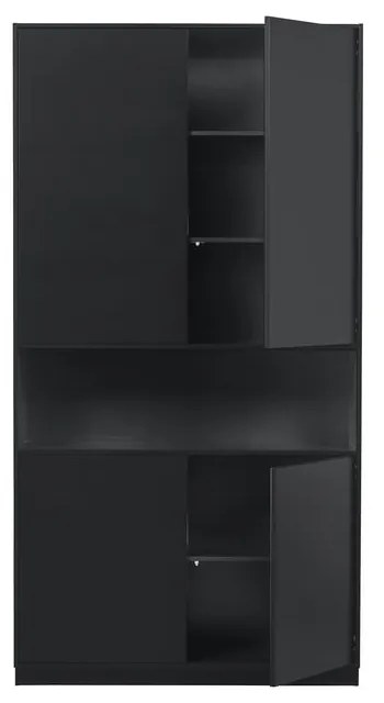 Armadio modulare nero in legno di pino 110x210 cm Finca - WOOOD