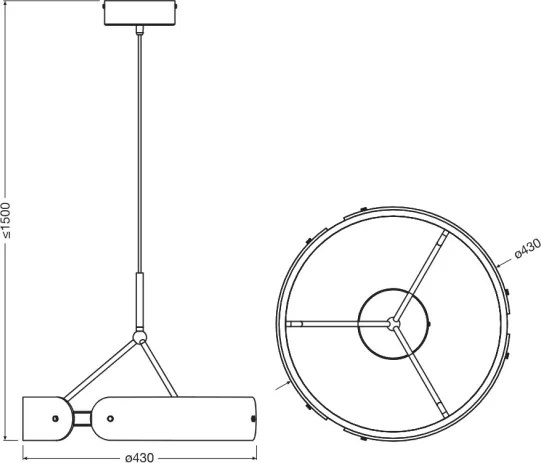 Osram - Lampada a sospensione LED su cavo DECOR CURVE LED/33W/230V grigia