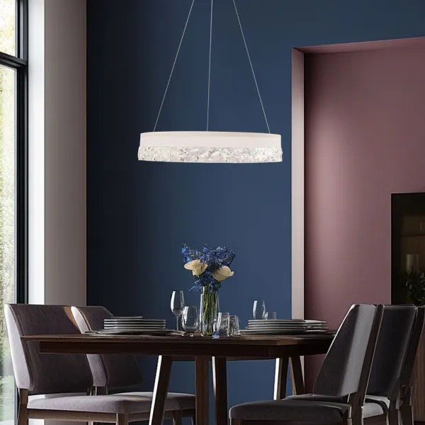 Lampadario sospeso con cavo FROZI LED/32W/230V, Ø 50 cm, bianco