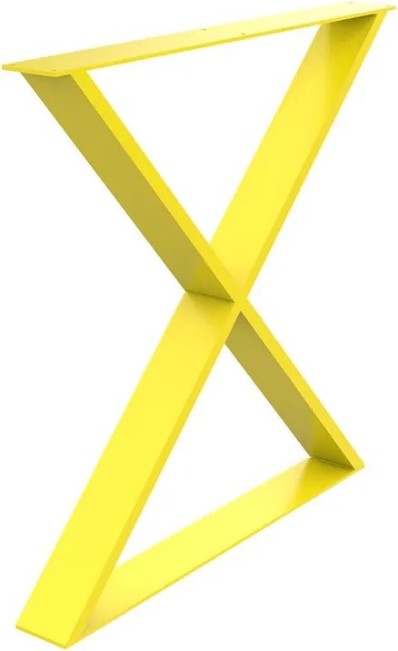 Gamba per mobili STEELMI Cross in acciaio giallo lucido L 78 x P 8 x H 71 cm