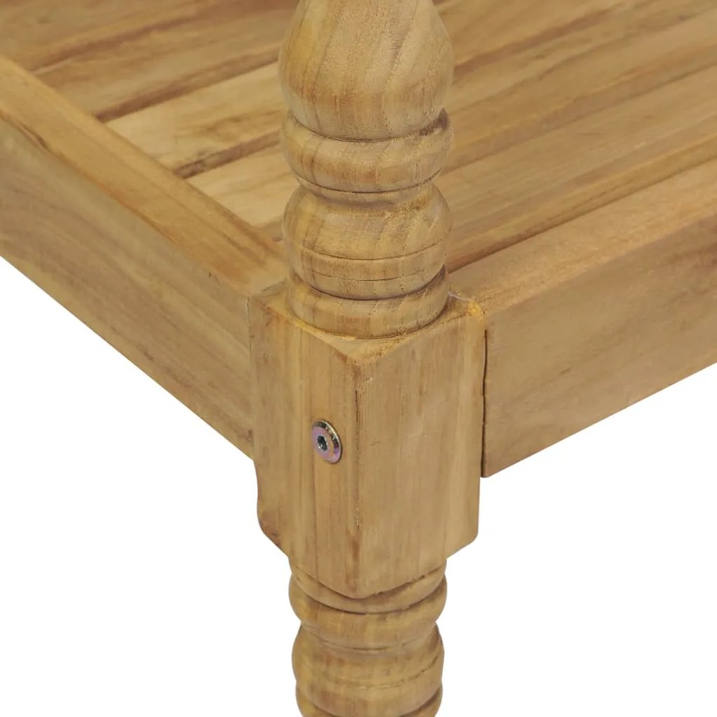 Panca batavia con cuscino verde 120 cm in massello di teak