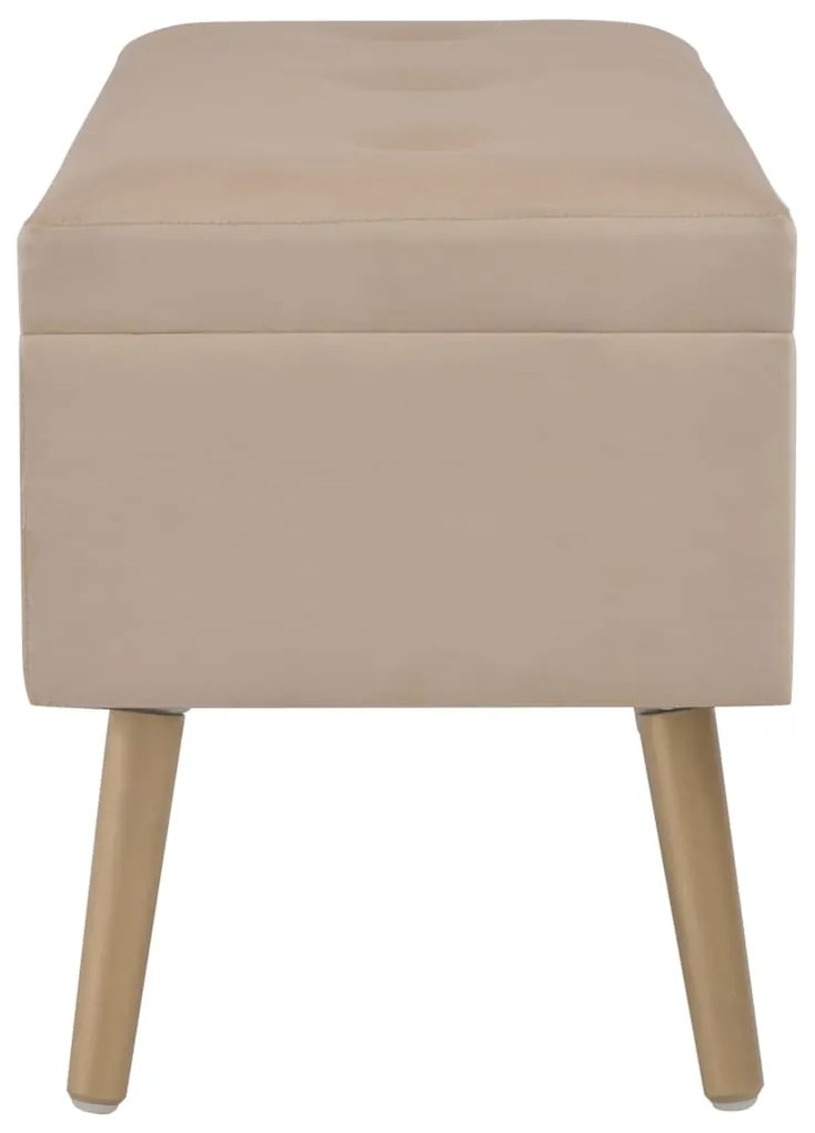 Panca con vano portaoggetti 80 cm beige in velluto