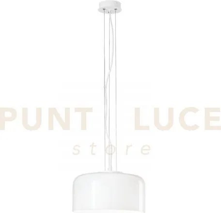 Lampadario a sospensione gibus bianca 1 luce attacco e27 30x30x150c...
