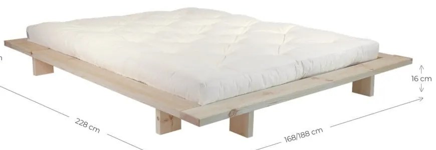 Letto matrimoniale azzurro in legno di pino con griglia 180x200 cm Japan - Karup Design