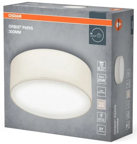 Osram - Plafoniera ORBIS PARIS 1xE27/25W/230V Ø 30 cm, crema
