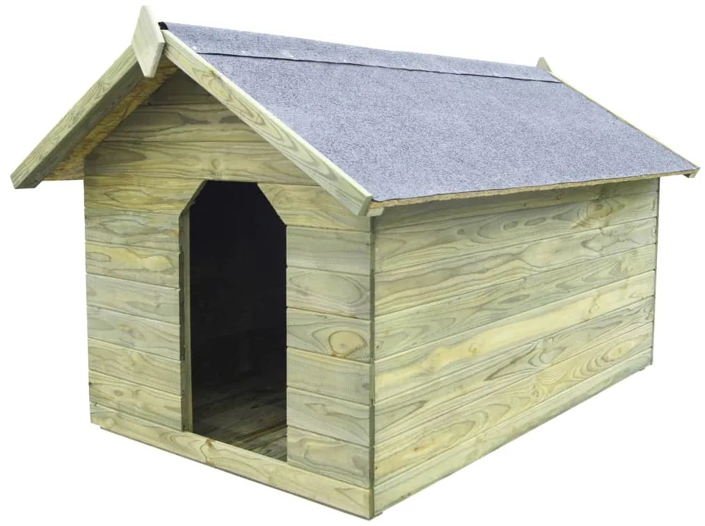 Cuccia Per Cane Da Esterno Con Tetto Apribile Pino Impregnato /